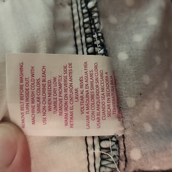 No Boundaries Blue and White Polka Dot Juniors Denim Shorts, Size 13 - Picture 5 of 6